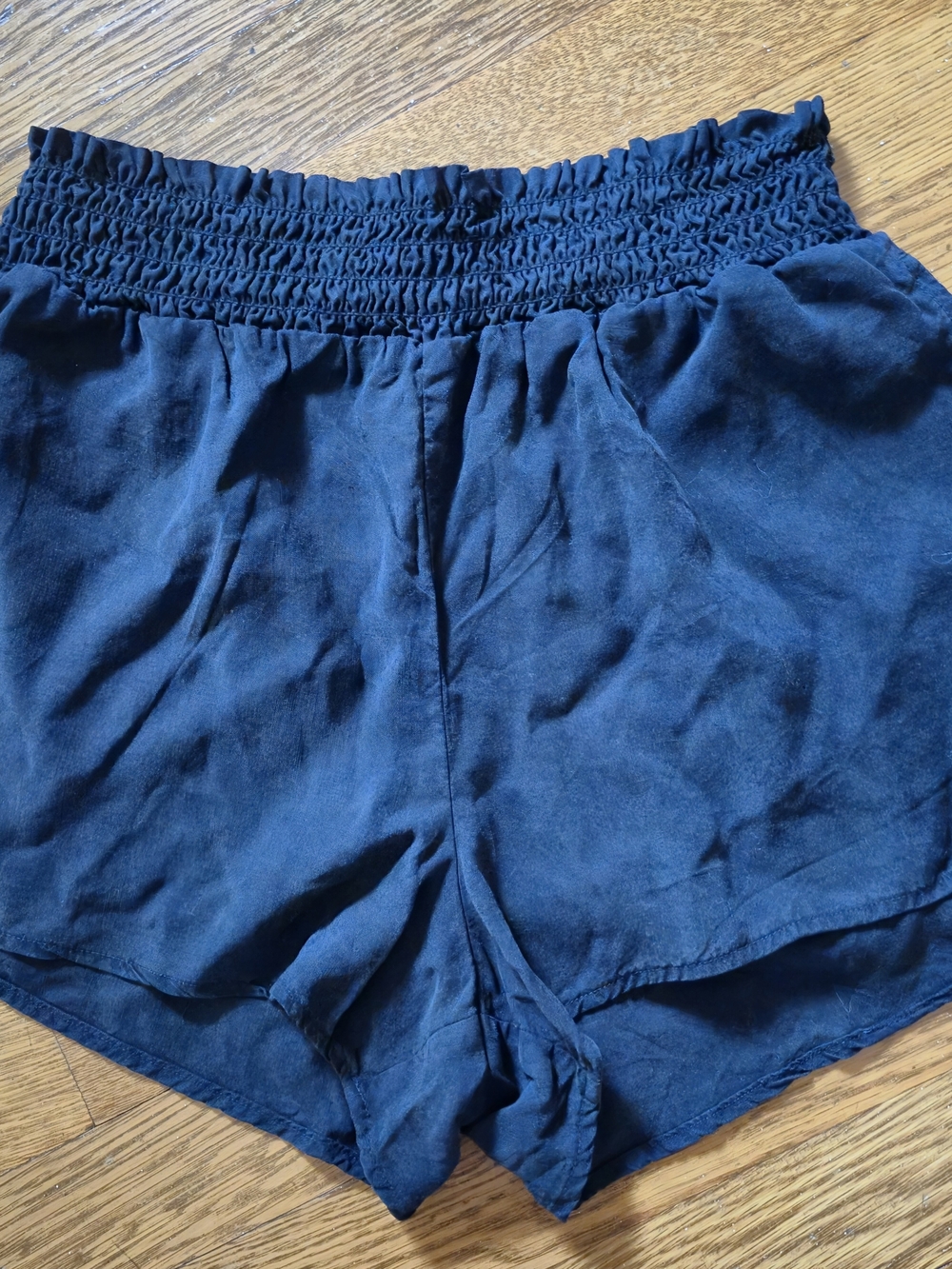 Bella Dahl Faded Black Smocked Waist Shorts